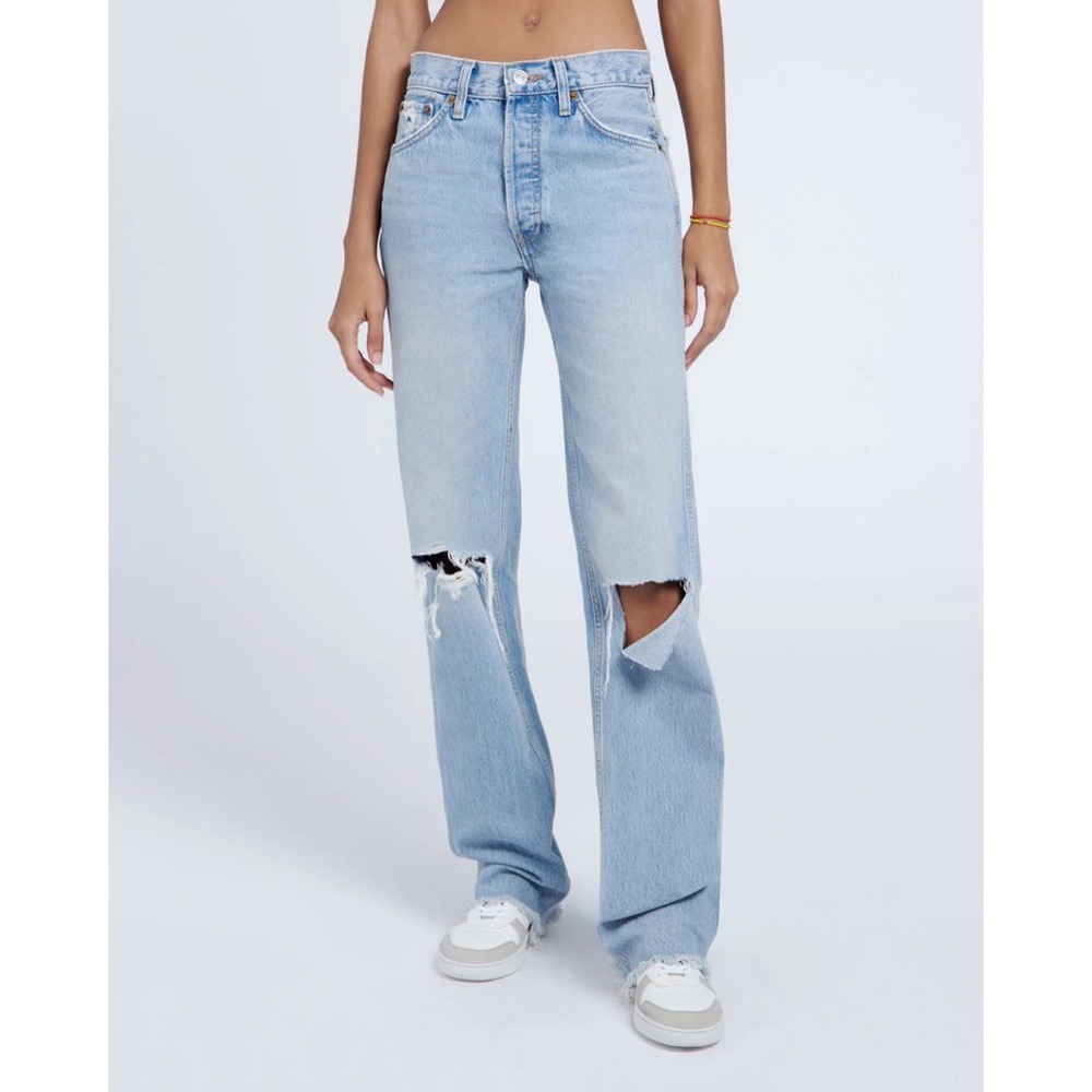 NWT RE/DONE High Rise Loose - Breezy Indigo w/ Rips